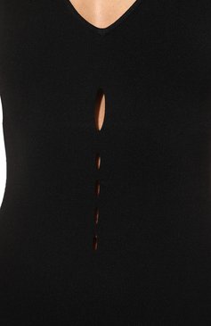 Женское платье ROHE черного цвета, арт. 407-23-084 | Фото 5 (Длина Ж (юбки, платья, шорты): Мини; Рукава: На бретелях; Случай: Повседневный; Материал внешний: Синтетический материал, Вискоза; Женское Кросс-КТ: Платье-одежда; Стили: Кэжуэл)